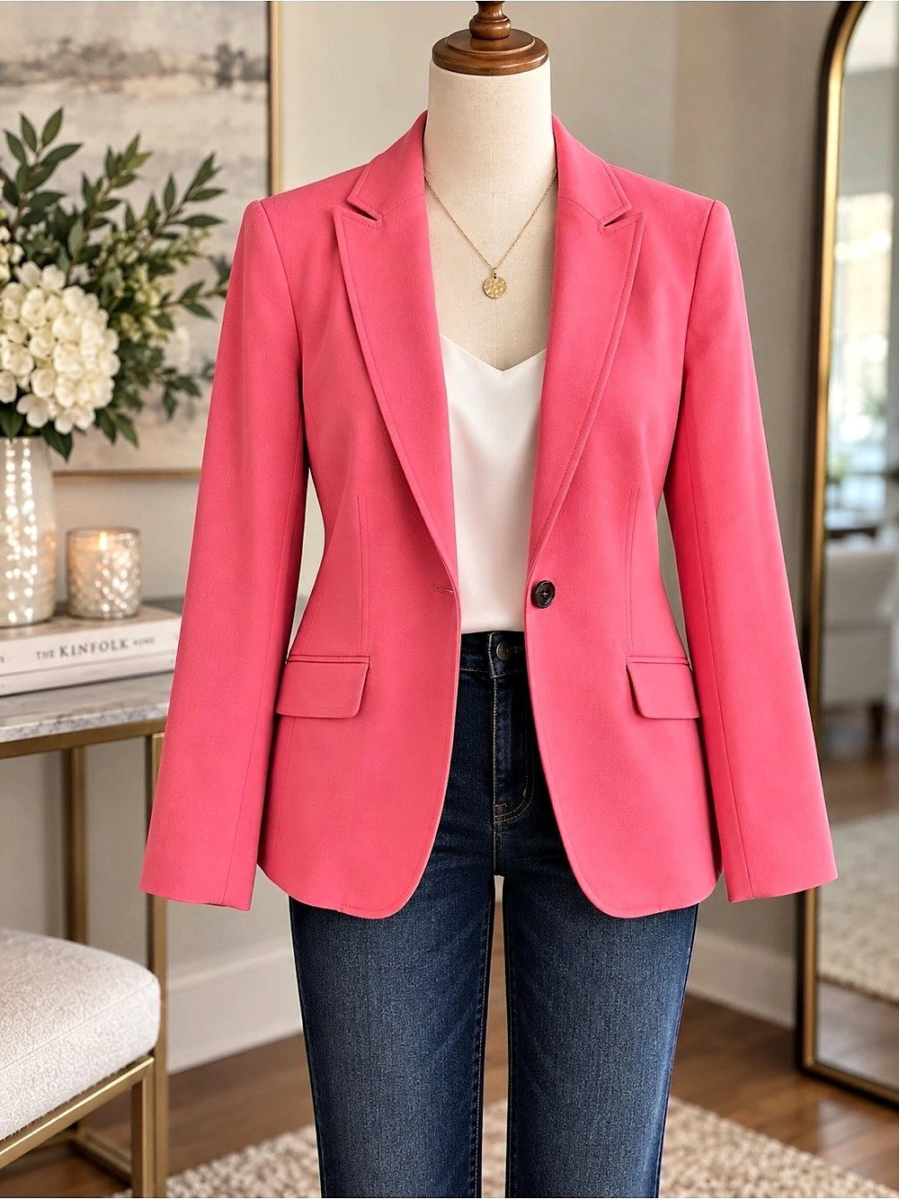 Talbots Single Button Blazer Pink Size 10 NWT